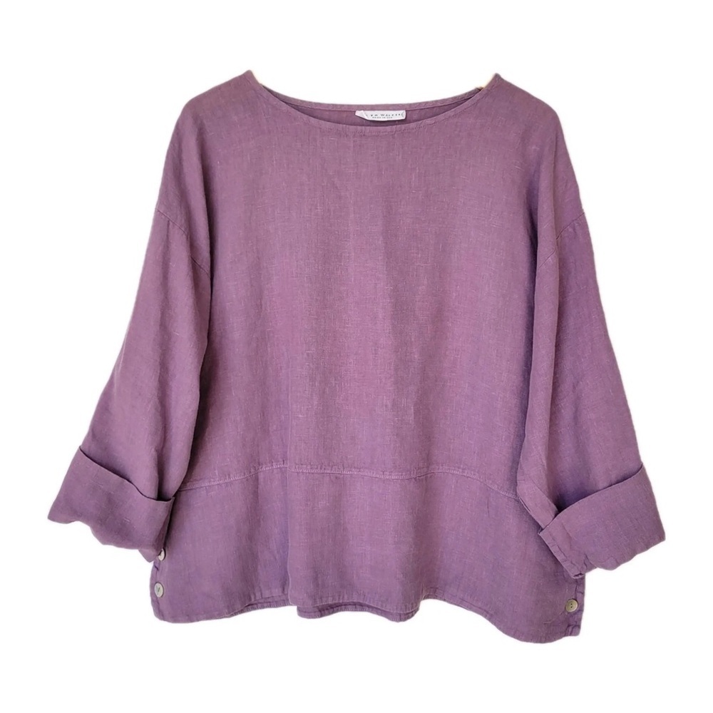 BRYN WALKER Light Linen Artist Top Blouse Light Purple - Picture 1 of 10